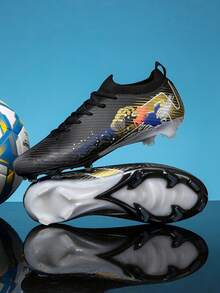 Men's Football/Soccer Shoes, Suitable For Artificial Turf, Natural Grass, Indoor & Outdoor Fields, Comfortable, Snug Fit, Traction, Explosive Power, Suitable For Team Sports, Training, Running, World Cup, Unisex, All Seasons - Black - View 14
