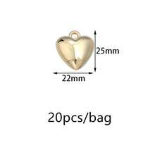 20pcs CCB Heart Pendant Heart-Shaped Plastic Beads DIY Necklace Bracelet Pendant Jewelry Accessories Exquisite Heart Simple Pendant - KC Gold - View 12