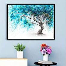 طقم رسم الماس 5D بنمط فرع أزرق، رسم الماس كامل الدائرة، هدية حرفية لديكور المنزل - مشاهدة 12