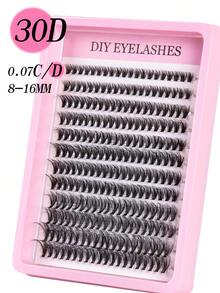 280pcs/14rows 5D Fluffy DIY False Eyelashes, 30D/40D/50D Natural Thick Eyelash Clusters, D/DD/CC Curl 8-16mm Mixed Eyelash Set, Home Eyelash Extension, Mother's Day Gift - D - View 12