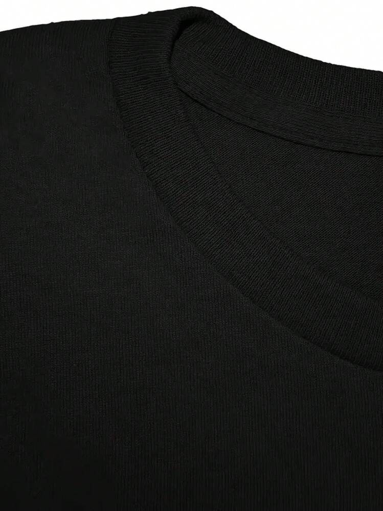 Women's T-Shirts Made Of Pure Cotton, Short Sleeves, Round Neck, Love Heart Print, Casual Style For Summer - màu đen - Xem 2