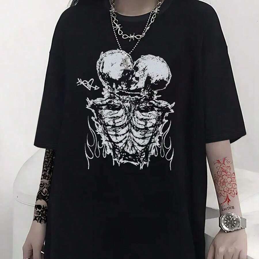 1 camiseta unisex básica de algodón Love Skulls Caveira 180g 100% algodón - Por lo tanto - Ver 1