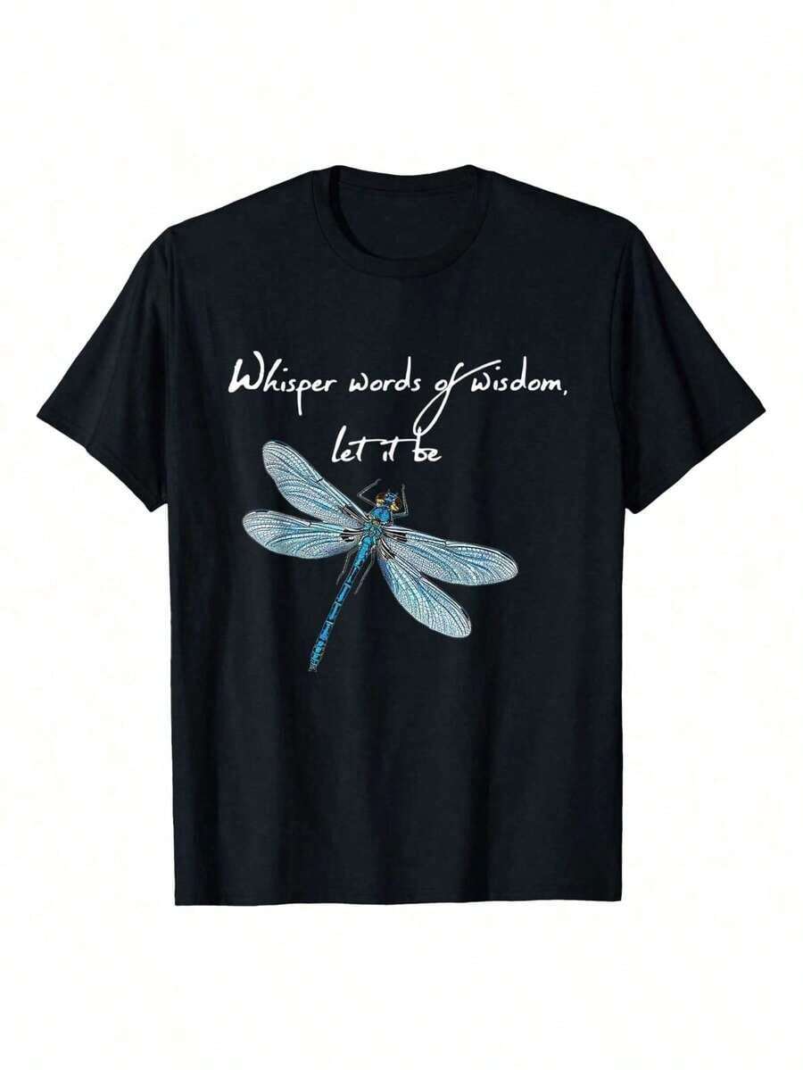 1 Piece Of Breathable Women's T-Shirt With Christian Faith Design - Psalm 23 Bible Verse Print, Lightweight, Crew Neck, Short Sleeve, White With Green, 180g, 100% Cotton, Designs Are Fully Printed. Unisex. - 黑色 - 查看 1