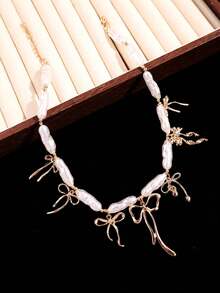 1 chiếc vòng cổ ngọc trai bất đối xứng kiểu Baroque cao cấp, sang trọng, phong cách nghỉ hè, thích hợp cho phụ nữ đeo hàng ngày, dự lễ hội và tiệc tùng. - Nhiều màu - Xem 4