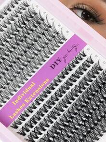 30D+40D Synthetic Thick Eyelashes, 12-16mm Mixed Length, 12 Rows 280pcs, Waterproof, Suitable For Daily Or Special Occasions - D - View 2