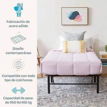 Linenspa - Twin Bed Frame With Storage - Folding Steel Frame For Easy Assembly - Sturdy Steel Bed - For Any Bedroom RBL5 - 黑色 - 查看 3