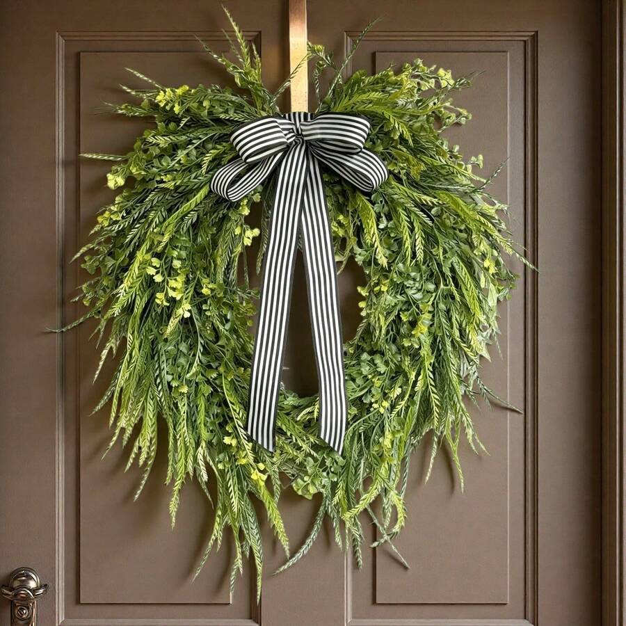 Greenery Year Round Wreath For Front Door- Outdoor French Cottage Grapevine Wreath - Mothers Day Gift - All Season Porch Decor - Multicolor - View 1