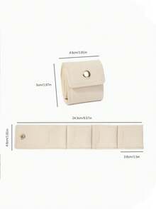 1/3pcs Mini Travel Jewelry Storage Bags, Felt Material, Foldable Gym Jewelry Organizer Stand Case With Snap Button, Multi-Compartment Small Roll Pouch For Rings, Earrings And Necklaces - Multicolor - View 2