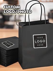 1/3/5/8/10pcs White Background Customizable Rectangular Sticker Labels - Personalized Text/Image/Logo/Photo For Commercial And Event Custom Logo Stickers, Self-Adhesive Paper Stickers, Packaging, Gifts, Laptops - Multicolor - View 1