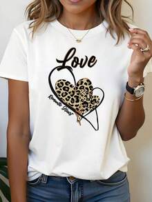 Nuevo modelo 2026,% algodón, adecuado para primavera y verano, corte holgado, ropa casual, diseño moderno, material duradero, camiseta de mujer de primavera-verano con estampado de alta calidad. Perfecta para vacaciones en la playa, viajes a la playa, campamentos de verano, ropa casual, reuniones temáticas de vacaciones, camisetas de manga corta adecuadas para el uso diario. - Blanco - Ver 6