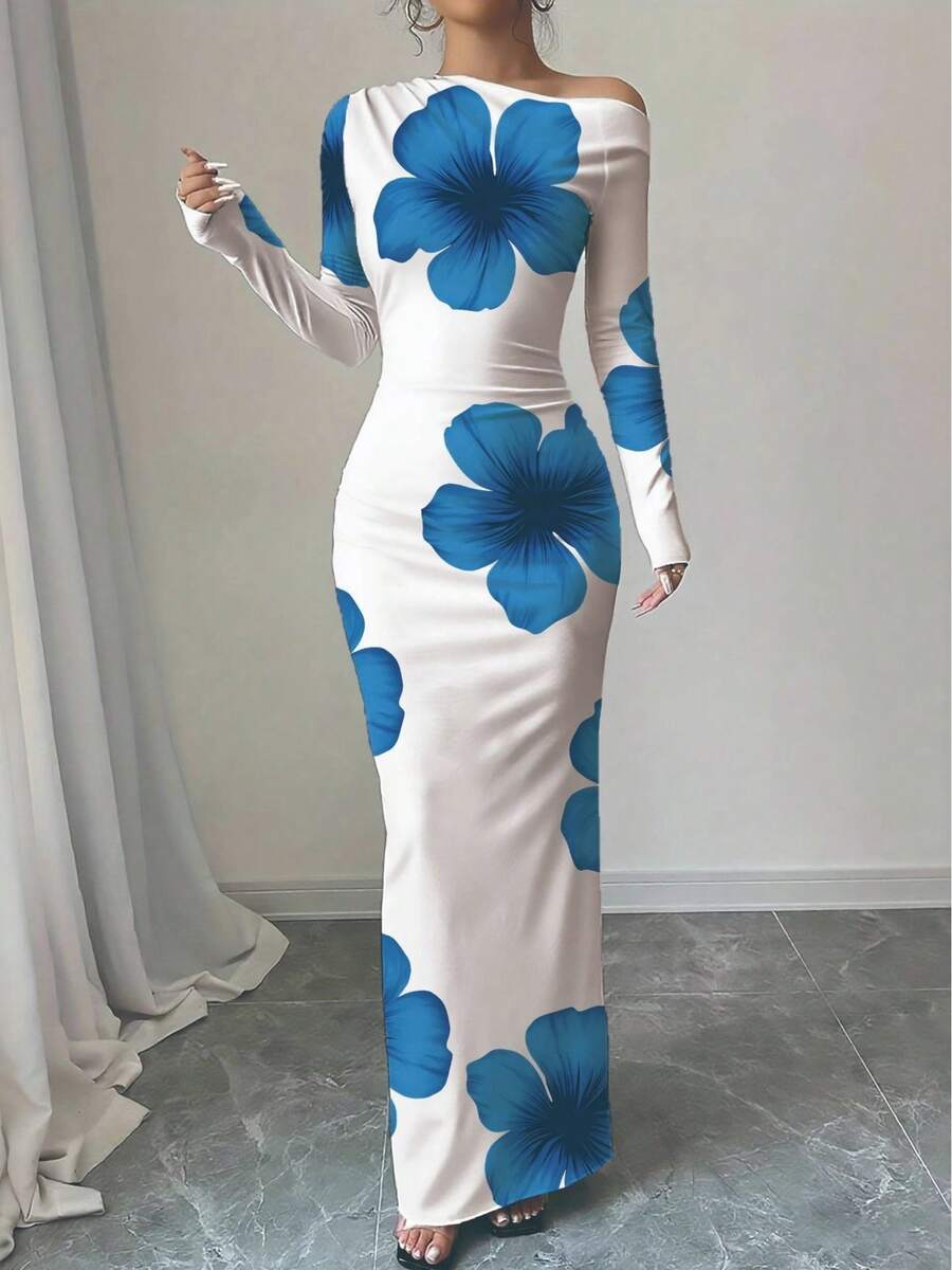 Spring 2026 Collection: Women's Elegant Polyester Fitted Dress With Strapless Neckline - 粉色 - 查看 1