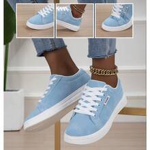 Damen Freizeitschuhe, modische Sneaker, leichte Skaterschuhe im Street-Style - Babyblau - Übersicht 6