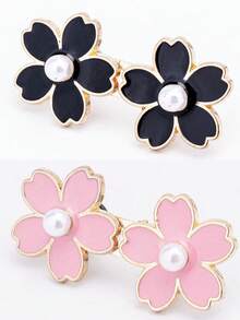 1/2 Pairs Adjustable & Detachable Sakura Flower Waist Buttons, For Adjusting Waistline Of Jeans Or As Clothing Accessory, No Sewing Required - Multicolor - View 17