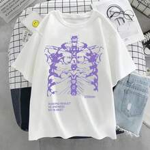 Y2k Harajuku Skeleton Print T-Shirts For Men And Women, Hip Hop Style Cotton Streetwear, Summer Short Sleeve T-Shirts, Gothic Clothing For Ladies. - 黑色 - 查看 3