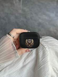 哑光黑金老鹰图案耳机保护套，防刮防摔，清晰印花设计，适用于 3/4/Pro/Pro2/Pro3，复古美式风格，送给男友/女友/朋友的绝佳生日礼物 - 黑色 - 查看 3