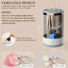 Electric Makeup Brush Cleaner, 3 In 1 Automatic Brush Washer, Makeup Brush Cleaning Machine, Makeup Tool Cleaner For Daily Use, Fits For All Size Makeup, Back-To-School Giftt, Best For Back-To-School, Women Travel - Black - View 9
