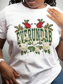 Tallas Grandes - Camiseta Casual de Tallas Grandes para Mujer - Camiseta con Estampado Floral y Frases de Regalo para Uso Diario - Camiseta Suave para Mujer para Uso Diario - Ropa para Todas las Temporadas, Uso Diario y Ocasiones Especiales - Ropa Adecuada para Tallas Grandes, Camiseta para Mujer, Ajuste Cómodo, Cuello Redondo, Tela Duradera, para Regalo - Camiseta Unisex de Algodón de Manga Corta, Cuello Redondo, Estilo Urbano Vintage - Blanco - Ver 7