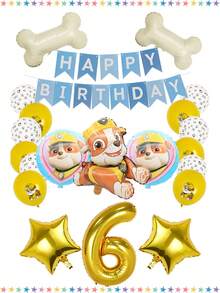 Bộ bóng bay chủ đề Rubble của Paw Patrol, bao gồm bóng bay hình nhân vật Rubble, bóng bay cao su in hình dấu chân, bóng bay hình ngôi sao và xương, bền chắc và rực rỡ, lý tưởng cho các bữa tiệc theo chủ đề, lễ kỷ niệm và sự kiện. - Nhiều kiểu dáng - Xem 11