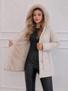 Women's Lined Parka Coat 2026 - Beige - View 4