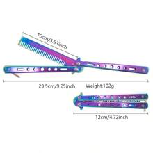 1pc Fashionable & Practical Butterfly Shaped Folding Comb, Portable Design, Durable Teeth, Long-Lasting Handle, Easy To Use, Made Of Premium Stainless Steel. Available In 4 Colors - Multicolor - View 6