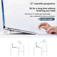 Foldable Laptop Stand - 13° Adjustable Ergonomic Laptop Stand With Heat Dissipation, 7mm Ultra-Thin Invisible Design For Easy Carrying, Supports 13-17.3 Inches, Ideal Gift For Office Workers And Students (Laptop Accessories/Laptop Stand) Random Color - Multicolor - View 3