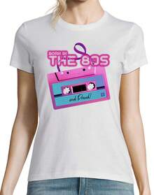 Camiseta para Mujer de Youth Designz con Frase Divertida: Nacida en los 80 y Orgullosa, Camisetas de Moda de los 80, Tops Cómodos, Camisetas Modernas - Blanco - Ver 1