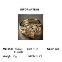 1pc 14k Gold Plated Synthetic Cubic Zirconia Engagement Ring, Luxury Bridal Wedding Party Accessory, High-End Jewelry Gift For Loved Ones, Holiday Gift - Gold - View 4