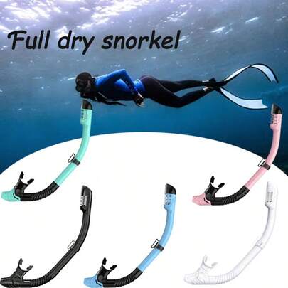 Equipo de snorkel completamente seco profesional para adultos, hecho de materiales cómodos, adecuado para entrenamiento de estilo libre y equipo de natación. Apto para adultos y adolescentes, unisex, equipo de snorkel y aplicable a buceo, natación, snorkel, deportes acuáticos y actividades acuáticas de verano.