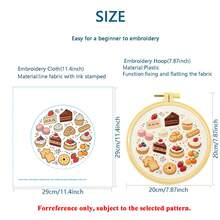 DIY Embroidery Kit "Sweet Moments" Dessert Series, Includes Instructions & Full Embroidery Set, Home Decor For Beginners - Multicolor - View 3