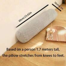 Plush Long Leg Pillow For Women, Pregnancy Side Sleeper Cylindrical Pillow, Removable & Washable Memory Foam Round Pillow, Neck Pain Relief Cervical Pillow, Cylindrical Pillow, Removable Pillowcase, Sleep Neck Pillow, Velvet Polka Dot Birthday/Holiday Gift - Grey - View 9