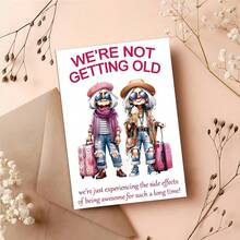 1 cartão de aniversário engraçado com envelope, presente de aniversário vintage e bem-humorado para melhor amigo, colega, irmã ou colega de trabalho. - A - Ver 4