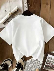 Oferta por tiempo limitado, cantidad limitada disponible,  relámpago, camisas de mujer, camisetas de mujer Exquisita camiseta de manga corta para mujer con estampado "LONDON 92" de estilo dulce y moderno, top casual unisex, ideal para uso diario. - Blanco - Ver 2