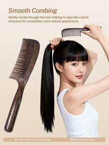 Lược gỡ rối làm từ vỏ dừa và bã cà phê, lược chống tĩnh điện giúp làm mượt tóc, phù hợp cho phụ nữ, người lớn, mọi loại tóc, tóc rối, tóc xoăn, tóc ướt, dùng tại nhà và khi đi du lịch - Món quà hoàn hảo cho Ngày Trái đất, Sinh nhật, Ngày của Mẹ, Giáng sinh, Ngày Valentine. - màu nâu - Xem 2