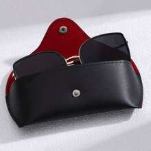 Unisex PU Leather Fashion Glasses Storage Box. Lining Provides Optimal Protection For Your Glasses - Black - View 2