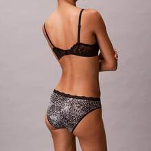 Calvin Klein Microfiber Stretch With Lace Bikini QD5271 - Animal Wave Black - 查看 5