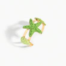 1条波西米亚风拉菲草手链，手工编织星形镂空可调节，百搭时尚配饰，适合夏季、旅行、日常佩戴 - 彩色 - 查看 12