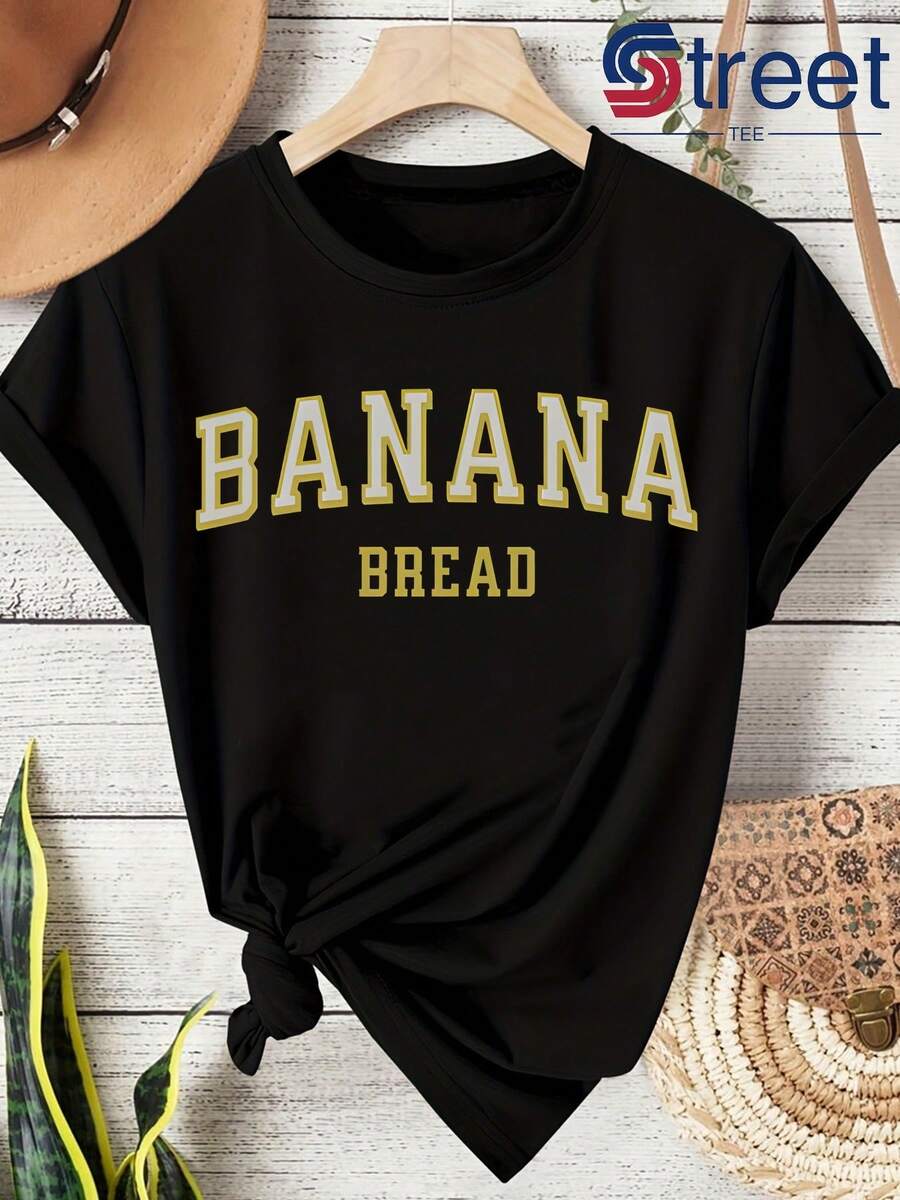 Una camiseta de manga corta para mujer, moderna, a la moda, retro y de corte holgado, adecuada para actividades al aire libre en primavera y verano.Un top de verano sencillo, elegante y a la moda para chicas, con un diseño de letras estilo pan de plátano.Esta camiseta de manga corta de estilo retro para mujer es adecuada tanto para uso en casa como al aire libre.blusas para mujer,blusas casuales para dama,tops,, mujer premium,y2k,playeras de mujer curvy,ofertas y liquidaciones ropa mujer,playeras deportivas para mujer,,playeras de hombre, mujer,blusas>elegante OOFH - Negro - Ver 1