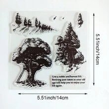 Nature-Inspired Transparent Stamp Collection - Floral/Tree/Architecture/Butterfly Elements, Suitable For Scrapbooking, DIY Decoration, Silicone Stamps - Forest - View 23