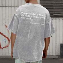 Dear Person Behind Me Shirt You Are Enough Tshirts For Men Oversized Inspirational Positive Tees Vintage Graphic Topssummer Fits For WomenY2Y-Summer O - 淺灰色 - 查看 3