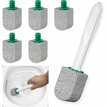 一套浮石马桶清洁器，浴室清洁刷马桶棒替换装，带18厘米长手柄，用于去除硬水渍，包含1根清洁棒和3块浮石。 - 多色 - 查看 4