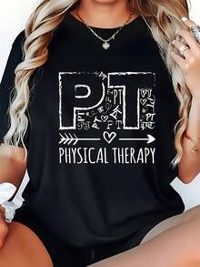 Nuevo modelo 2026,% algodón, adecuado para primavera y verano, corte holgado, ropa casual, diseño moderno, material duradero, camiseta de mujer de primavera-verano con estampado de alta calidad. Perfecta para vacaciones en la playa, viajes a la playa, campamentos de verano, ropa casual, reuniones temáticas de vacaciones, camisetas de manga corta adecuadas para el uso diario. - Negro - Ver 6