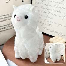 1 pieza Muñeca de peluche de oveja linda, animal de peluche de cordero de dibujos animados, muñeca de tela para niños, regalo de muñeca de peluche sorpresa, muñeca compañera, figura, decoración del hogar, muñeca de peluche suave, regalo de cumpleaños/fiesta - Blanco - Ver 8