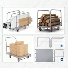 Carro de panel de acero pesado 2 en 1 con capacidad de 2500 libras, 4 ruedas giratorias, tamaño de 36x24 pulgadas, 4 barandillas laterales para madera y pared seca Dolly - 3 paneles - Ver 5