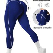 MewMuse. Slayform 1 pieza Leggings cortos con patrón de rayas de contraste blanco y negro para mujeres, para hacer ejercicio y yoga - Rojo y blanco - Ver 2
