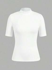 Set de 2 camisetas de manga larga y cuello alto ajustadas como capa base para mujer, adecuadas para la transición de otoño y para salir - Multicolor - Ver 3
