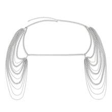 Bride Women Shiny Statement Tassel Body Chain Shawl Dainty Body Jewelry Layered Shoulder Chain Wedding Party Nightclub Body Accessories For Women Bride - 銀色 - 查看 1