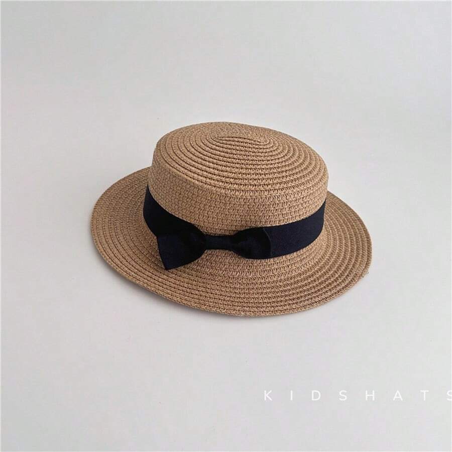 1 chiếc mũ rơm kiểu Pháp Boho thắt nơ bằng sợi raffia dành cho nữ, mũ Panama chống nắng mùa hè đi biển. - nhiều màu - Xem 1