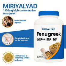 Miriyalyad Fenugreek Seed Capsules 1350mg, Natural Herbal Dietary Supplement, Non‑GMO Daily Body Support For Men & Women - 2PCS - 查看 3