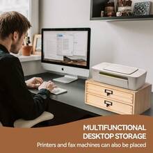 Desktop Drawer Storage Cabinet, File Storage Cabinet With Drawers, Suitable For Office Study, Printer Area, And Desktop Organizer For Handmade Items - 自然的 - 查看 2