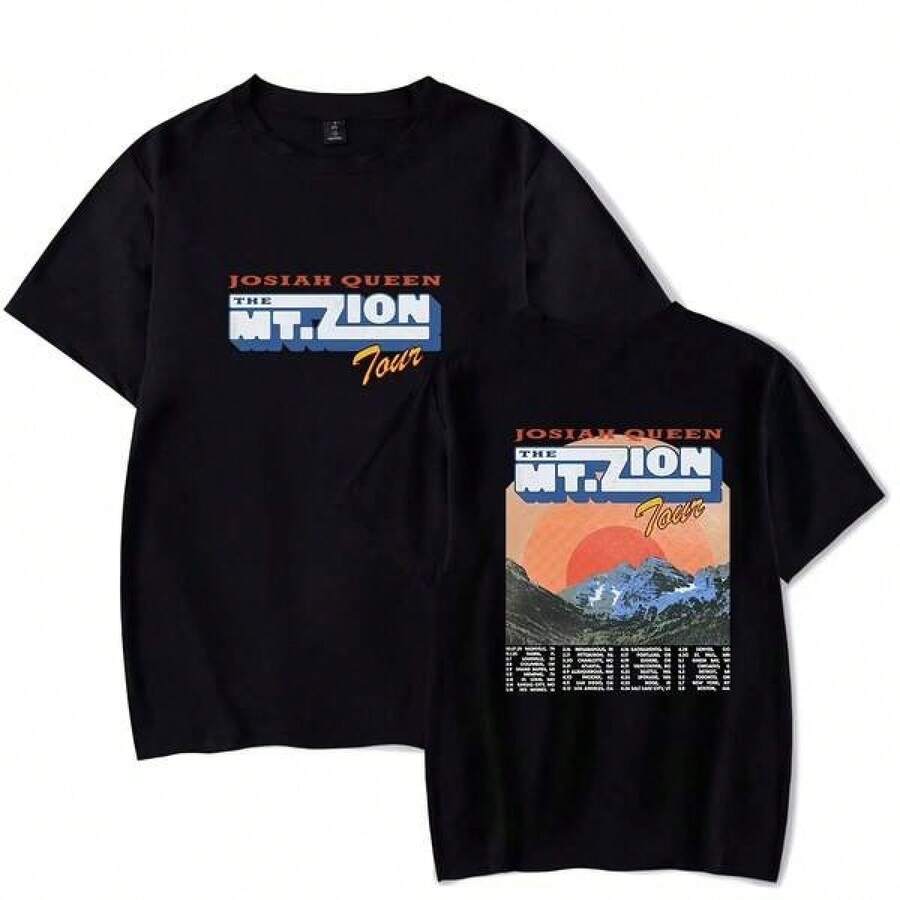 Josiah Queen, la Montaña. Camiseta Zion Tour Merch para Hombre y Mujer, Casual, Cuello Redondo, Manga Corta, a la Moda - Negro - Ver 1